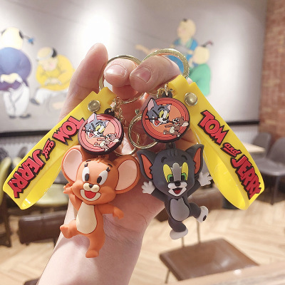 Cat And Mouse Creative Key Chain Cute Tom Couple Key Pendants Doll Wholesale Bag Pendant Key Ring