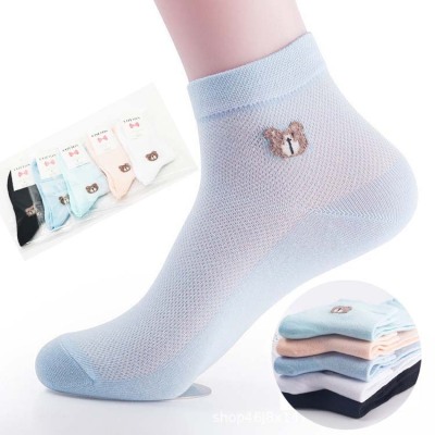 One Piece Dropshipping Women's Socks Deodorant Summer Thin Breathable Mesh Socks Cotton Socks Athletic Socks Korean Style Women's Socks