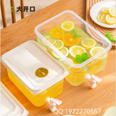 Cold Water Bottle with Faucet Fruit Tea Water Pitcher Water Summer Household High Temperature Resistant Ice Bucket