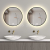 Smart Bathroom Mirror Aluminum Alloy Golden Edge Touch Screen round Mirror Wall-Mounted Cosmetic Mirror Led Induction Luminous Mirror with Light