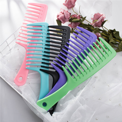 Barber Shop Big Tooth Shampoo Hairdressing Comb Finishing Handle Smooth Hair Hairdressing Comb Hair Care Curly Hair Wide-Tooth Comb Household