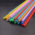 Wholesale Lengthened Milk Tea Thick Straw Color Disposable Plastic Flat Straight Tube Soymilk Straw 10*260mm8 Color