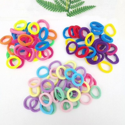 Japanese and Korean High Elastic Headband Candy Color Children Hair Ring Hair Accessories Seamless Towel Ring Simple DIY Rubber Band Direct Supply