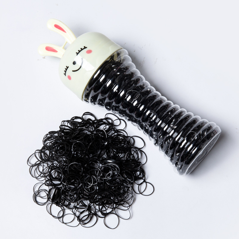 卡通直耳兔瓶儿童小皮筋 韩版一次性皮筋加厚强拉不断扎头发发圈