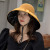 Black Rubber Cap Female Summer UV Protection Online Influencer Bow Buggy Bag Bucket Hat Hollow out Folding Sun Hat