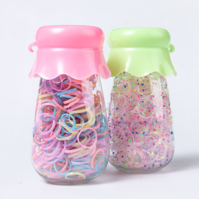 橡皮筋女新款瓶装加粗发绳发圈一次性高弹力发圈黑色不伤发小皮筋