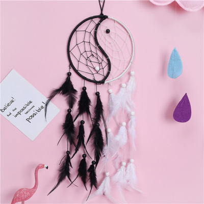 Cross-Border Hot Selling Indian Retro Yin Yang Tai Chi Dreamcatcher Wall Decoration Ancient Style Home Decoration Pendant Creative Gift