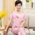 Middle-Aged and Elderly Poplin Pajamas Women's Summer Thin Short-Sleeved Two-Piece Suit Cotton Artificial Cotton Loose Embroidered Home Wear