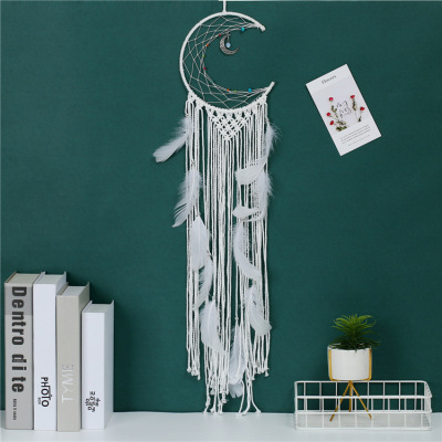 Creative Moon Woven Dreamcatcher Tapestry Home Wall Decoration Pendant Festival Decoration Holiday Gift Qixi Gift