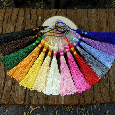 [Rainbow Tassel] DIY Three-Color Cables Chinese Knot Tassel Fringe Bookmark Ancient Style Ornaments