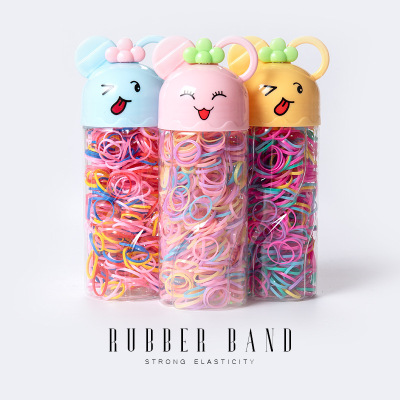 Colorful Children's Small Rubber Band Strong Pull Constantly Thickened Disposable Hair Band Baby Hair-Binding Does Not Hurt Hair Cartoon Bottle Hair Rope