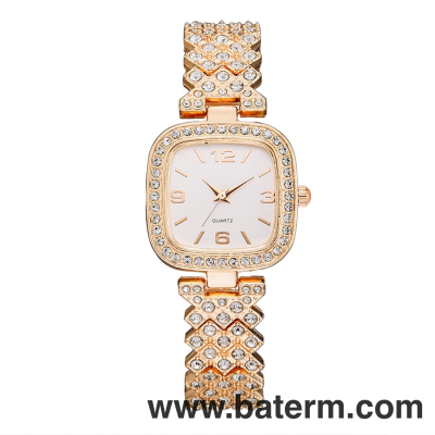 Cross-Border Fashion Square Diamond Digital Bracelet Watch Women's Elegant Graceful Small Square Watch Quartz Watch Wholesale