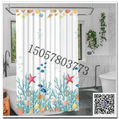 Factory Direct Sales Printed Thickening Partition Curtain Waterproof and Mildew-Proof Shower Curtain