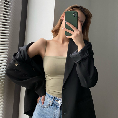 Original Quality Seamless Ice Silk Hot Girl Underwear That Makes Your Back More Beautiful Sling Vest with Chest Pad Outer Wear Base Tube Top Wrapped Chest for Women