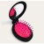 Oval Folding Mirror Comb Black Elastic Rubber Feel Hair Comb Play Portable Multifunctional Tangle Teezer Massage Comb