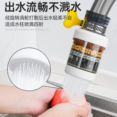 Removable and Washable Faucet Filter Universal Interface Household Kitchen Tap Water Purifier Splash-Proof Shower Water Filter