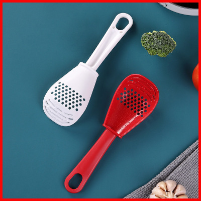 Kitchen Multi-Functional Cooking Spoon Filter Grinding Spoon Grinding Ginger and Garlic Spoon Household Mashed Potatoes Rice Spoon Draining Colander