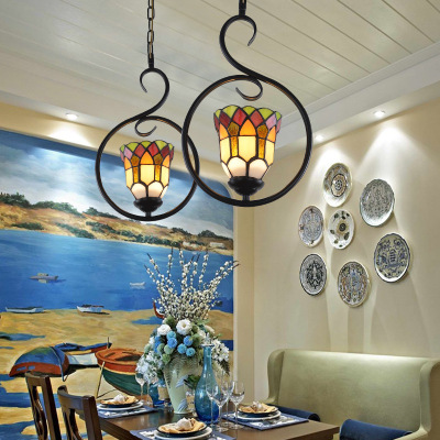 Mediterranean Ceiling Lamp Living Room Chandelier Bedroom Light Dining Room Lamps Tiffany Lighting
