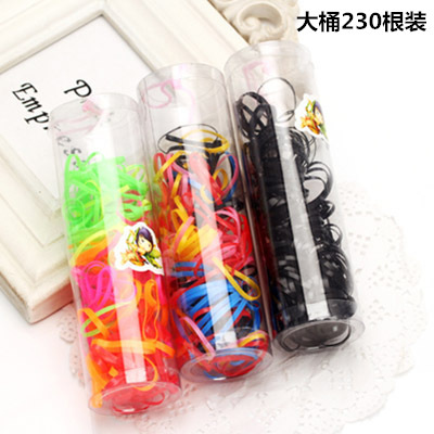 Factory Wholesale Children's Hair Accessories Large Barrels Disposable Small Rubber Band Korean Style Not Easy to Break Black Hair Ring Hair Rope