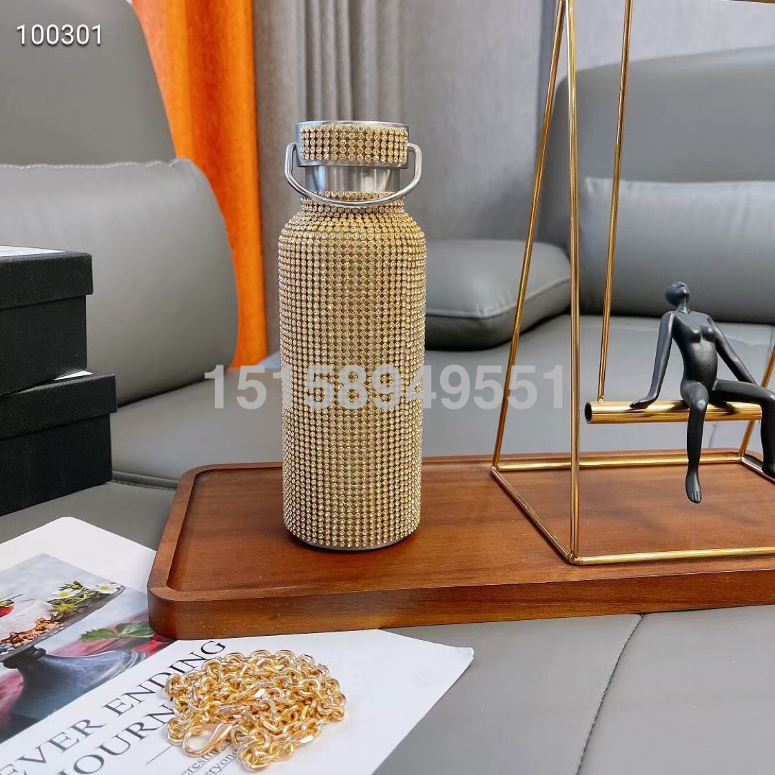 满钻保温杯不锈钢水杯304高端大气