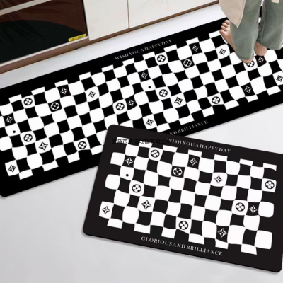 Long Diatom Ooze Absorbent Oil-Absorbing Kitchen Floor Mat Two-Piece Set Household Bedside Carpet Non-Slip Mat Foot Mats Door Mat