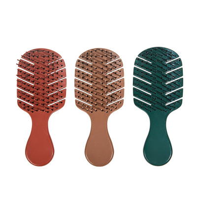 Japanese Small Hollow Leaf Tangle Teezer Mini Style Massage Comb Children's Plastic Straight Comb Hairdressing