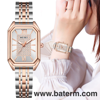 Cross-Border Fashion Rectangular Roman Customer Service Steel Watch Women 'S Live Room Women 'S Watch Elegant Graceful Quartz Watch