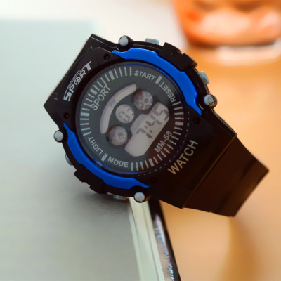Trendy Fashion LED Electronic Watch Multifunctional Sports Waterproof Seven Colors Noctilucent Children's Watch Men's-58