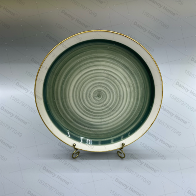 Ceramic Ceramic Plate Hotel Restaurant Plate Gift Plate Glaze Plate Water Pattern Plate Advanced Color Plate