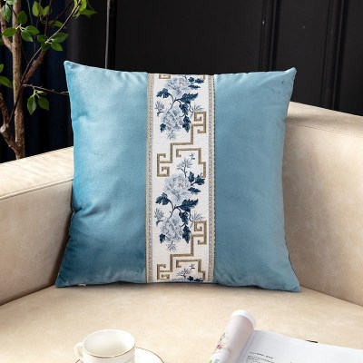 Douyin Online Influencer Pillow Pillow Cover Sofa Cushion Backrest Netherlands Velvet Fabric Double-Sided Chinese Embroidery Lace Fashion