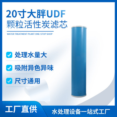 20-Inch Large Fat UDF Filter Element Granular Activated Carbon Large Flow Water Purifier Large Fat Filtering Bottle Filter Element Removing Residual Chlorine Odor
