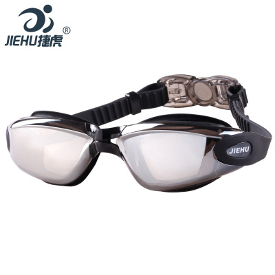 Jiehu Goggles Jh8002m New Large Frame Electroplating Anti-Fog Swimming Goggles Wholesale HD Myopia Swimming Goggles