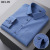 New Men's Bamboo Fiber Printed Pocket Shirt Long Sleeve High-End Casual Business Plaid Striped Seamless Non-Ironing Shirt