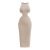 European and American Fashion New round Neck Pullover Skinny Hollow-out Backless I-Shaped Dress Hip Thread Midi Dress