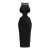 European and American Fashion New round Neck Pullover Skinny Hollow-out Backless I-Shaped Dress Hip Thread Midi Dress