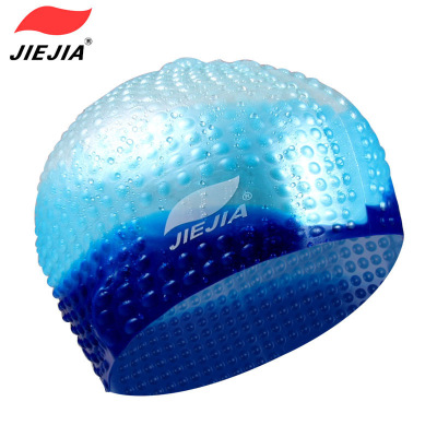 Jiejia Swimming Cap in Stock Wholesale Silicone Swimming Cap Water Drop Swimming Cap High Elasticity Swimming Cap Bubble Cap