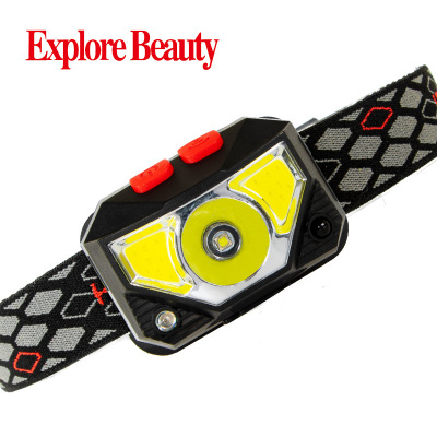 New Built-in Battery Multi-Function Running Headlamp New LED Wave Induction Mini USB Charging Headlamp