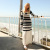 Striped Contrast Color Knitted Hollow Dress European and American Autumn and Winter New Beach Casual Vacation Dress Women