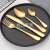 Stainless Steel Tableware Knife and Fork Four-Piece Set Western Food/Steak Knife and Fork Gold-Plated Tableware Set
