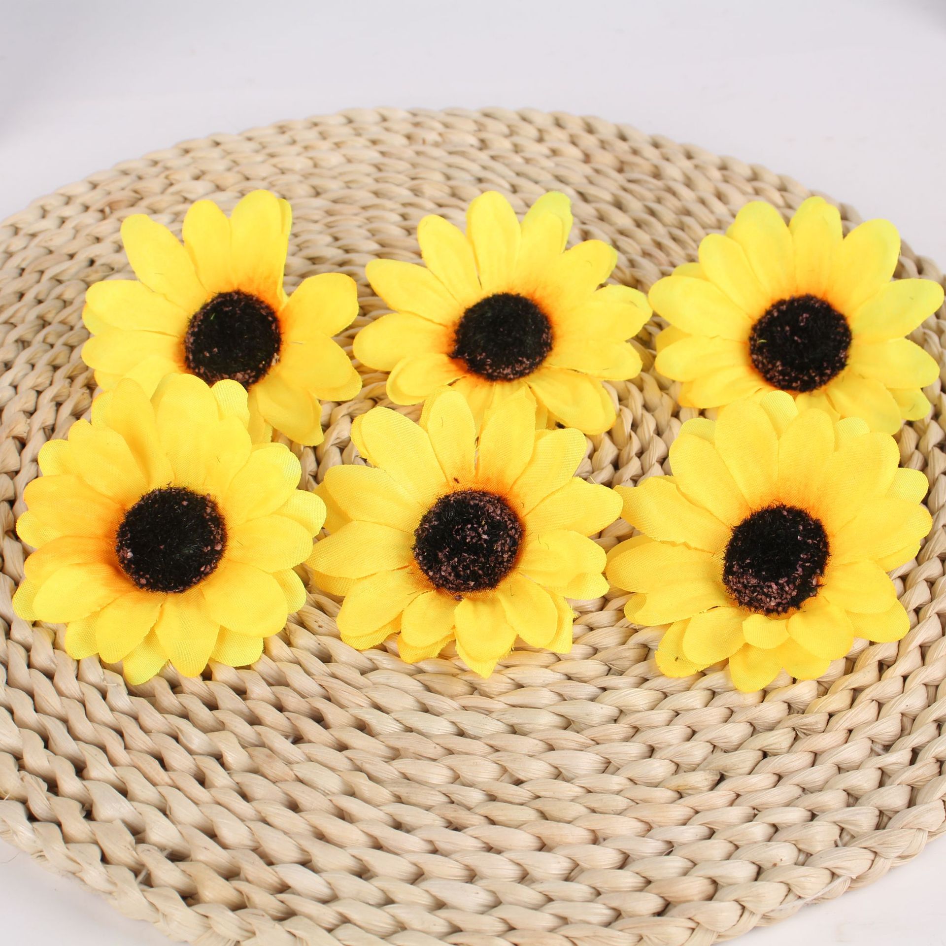 批发DIY仿真花 手工太阳花向日葵 绢花布花菊花向阳花假花花头7CM