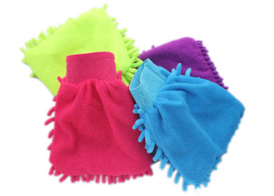 Chenille Microfiber Single-Sided Car Wash Gloves Cleaning Rag Coral Car Washing Tools Car Wash Hand-Shaped Brush