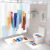Cross-Border Printing Waterproof Shower Curtain Four-Piece Set Toilet Set Privacy Curtain Toilet Partition Curtain Toilet Mat Mat Customization