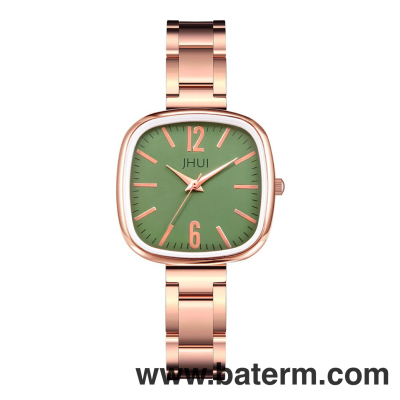 Korean Style Elegant Square Steel Watch Women's Small Fashion Women's Watch Colored Noodles Quartz Watch