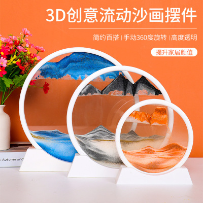 Wholesale White Frame Series Plastic Solid Wood Multi-Specification Quicksand Painting Living Room Decoration Creative Hourglass Painting Decorative Gift