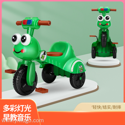 New Children 'S Frog Folding Three-Wheel Music Light Two-In-One Novel Smart Toy Gift Gift Exclusive