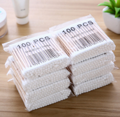 Double-Headed Wooden Cotton Sticks Health Swab Cotton Rod Babies' Cotton Swabs Cotton Ball Makeup Removing Cosmetic Cotton Swab Stick 30-100 Pcs