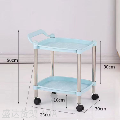 Nordic Mobile Trolley Storage Rack Floor Kitchen Bathroom Bathroom Storage Multi-Layer Bedroom Bedside Storage Rack