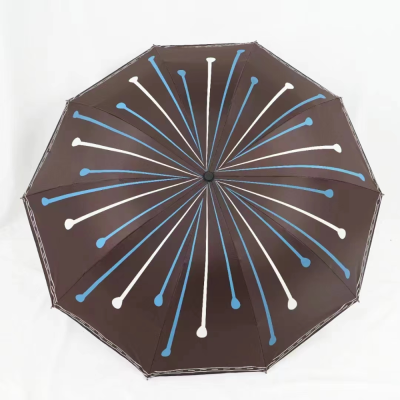 Factory Wholesale Umbrella Ten-Bone Folding Double plus-Sized Size Vintage Stripe Umbrella Sunny and Rainy Dual-Use Vinyl Sun Protective Sunshade Umbrella