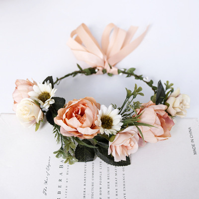 European and American Style Headwear Flower Garland Bohemian Bride Headwear Garland Sweet Seaside Beach Travel Ornament