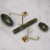 Dark Green Jade Double-Headed Jade Massage Roller Southern Jade Facial Face Massager Beauty and Health Care Equipment